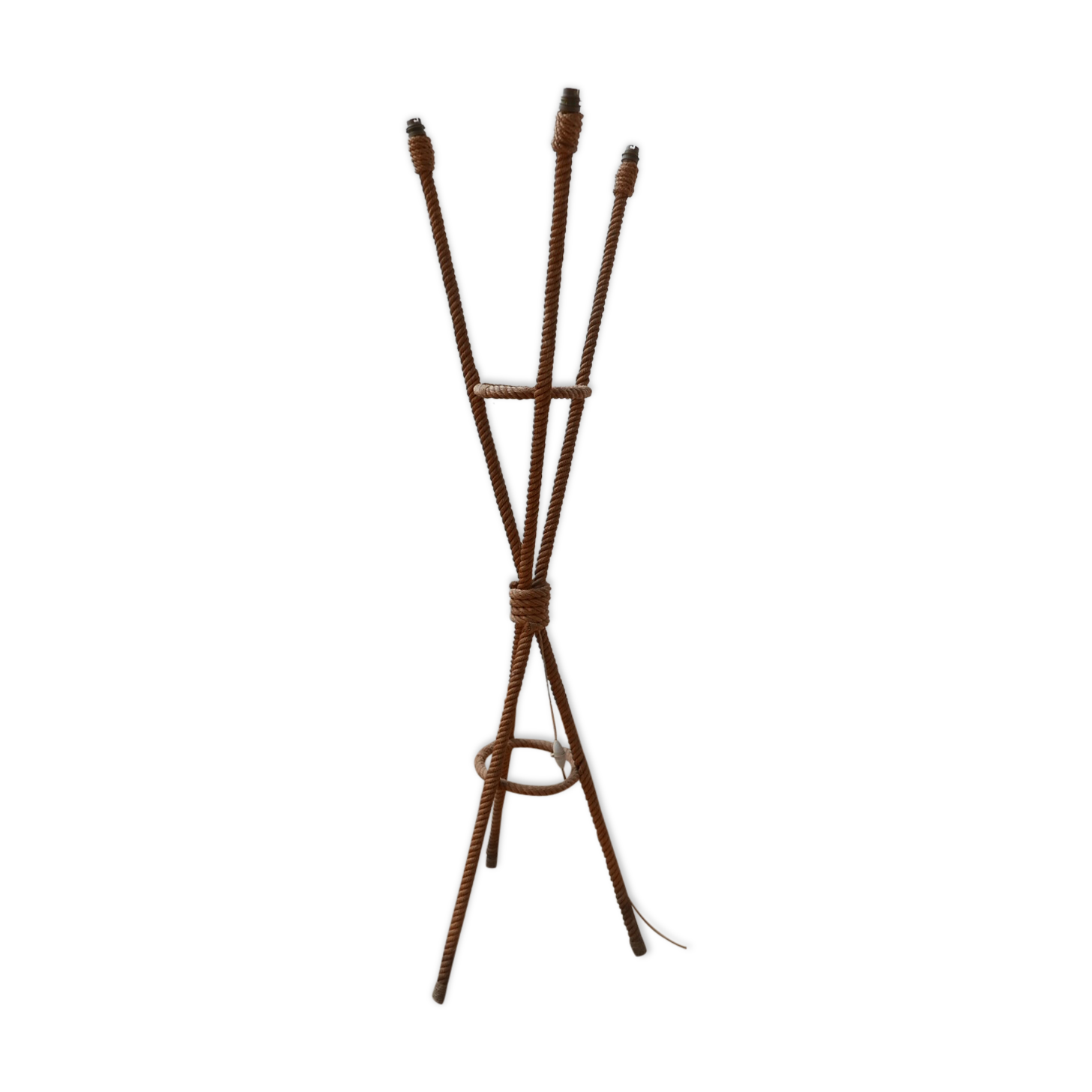 Handcrafted floor lamp in rope from the 60s and 70s