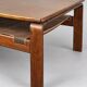 Vintage Brutalist coffee table made of wenge wood, crafted in the 1970s