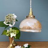 Vintage pearly glass lampshade pendant light