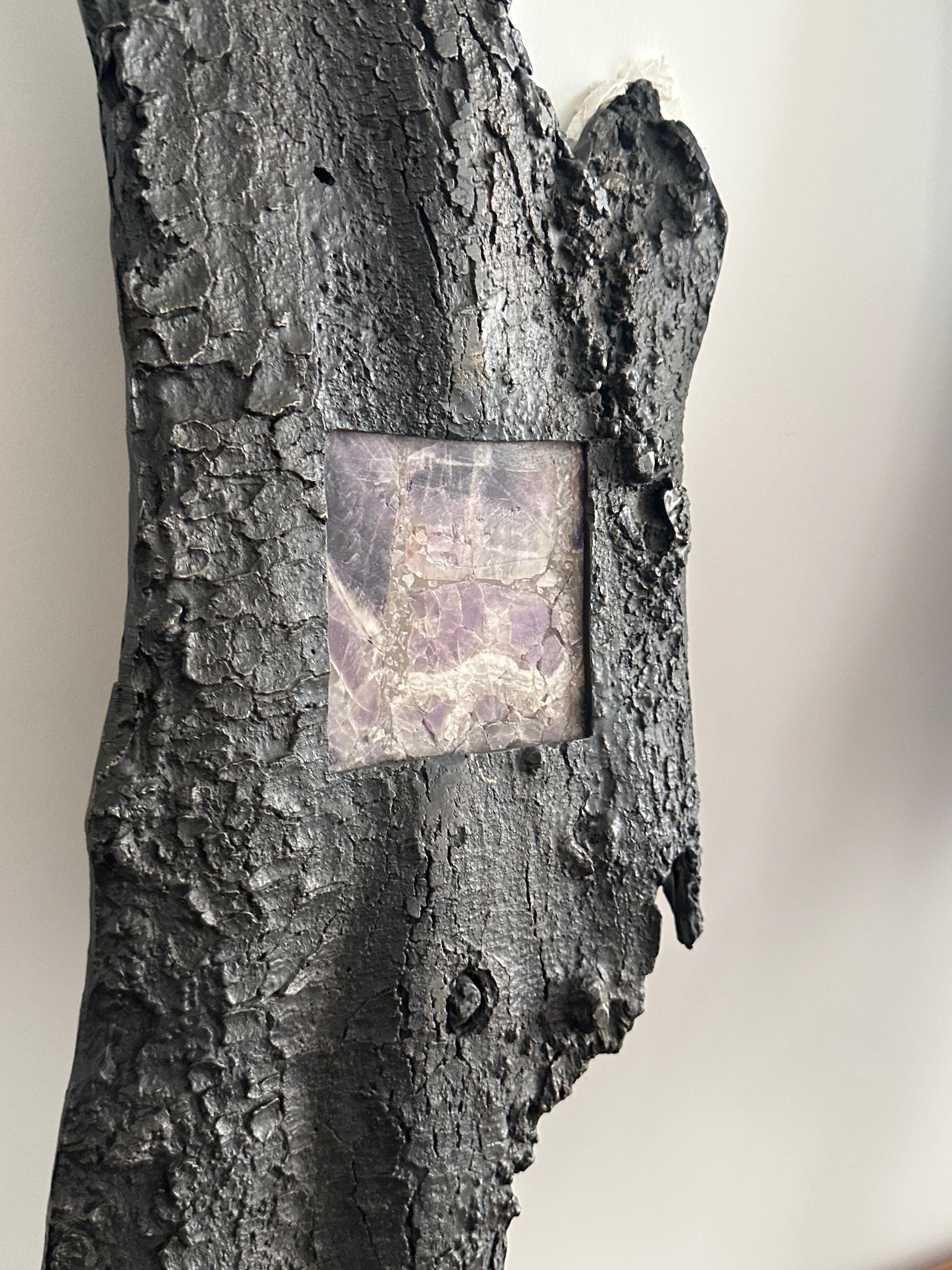 Wall Light Cast Bronze and Amethyst, France, 1970