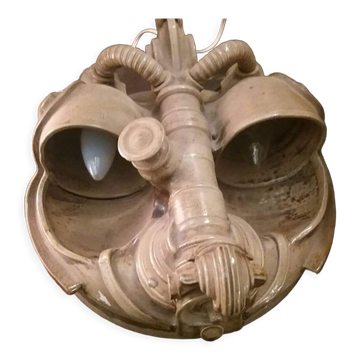 Wall sconce in glazed stoneware "alien head" by Joel Lurois in 1982