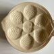 Set of 6 plates fish with oysters in ivory faience 1960