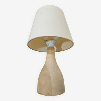 Pair of wooden bedside lamps