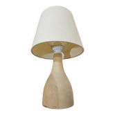 Pair of wooden bedside lamps