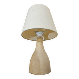 Pair of wooden bedside lamps