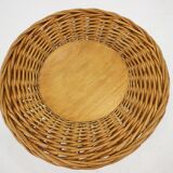 1970 Jan Kalous Beech an Rattan Side Table by ULUV,Czechoslovakia