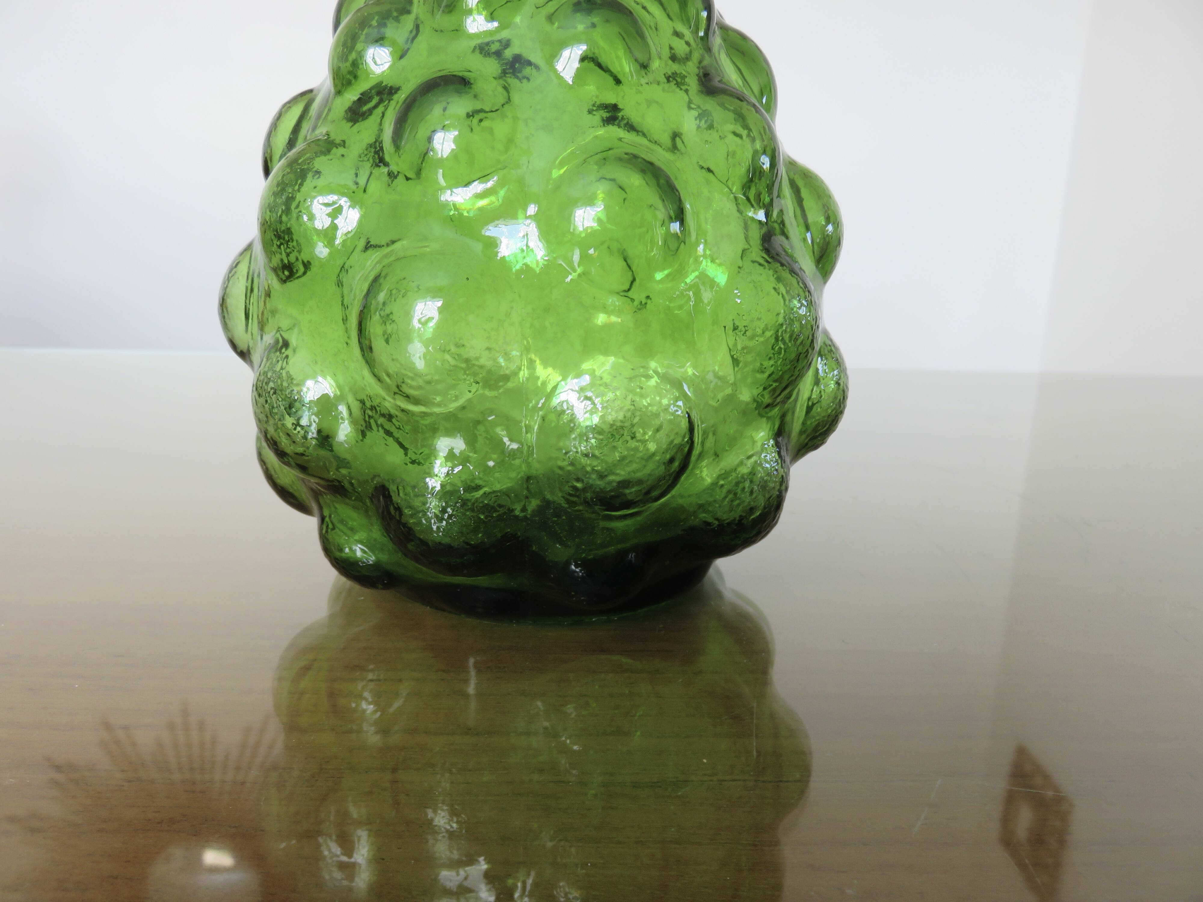 Bottle, carafe Italy, Empoli, in bubbled glass 1960