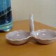 Pink porcelain salt cellars