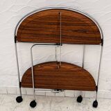 Oval folding serving trolley