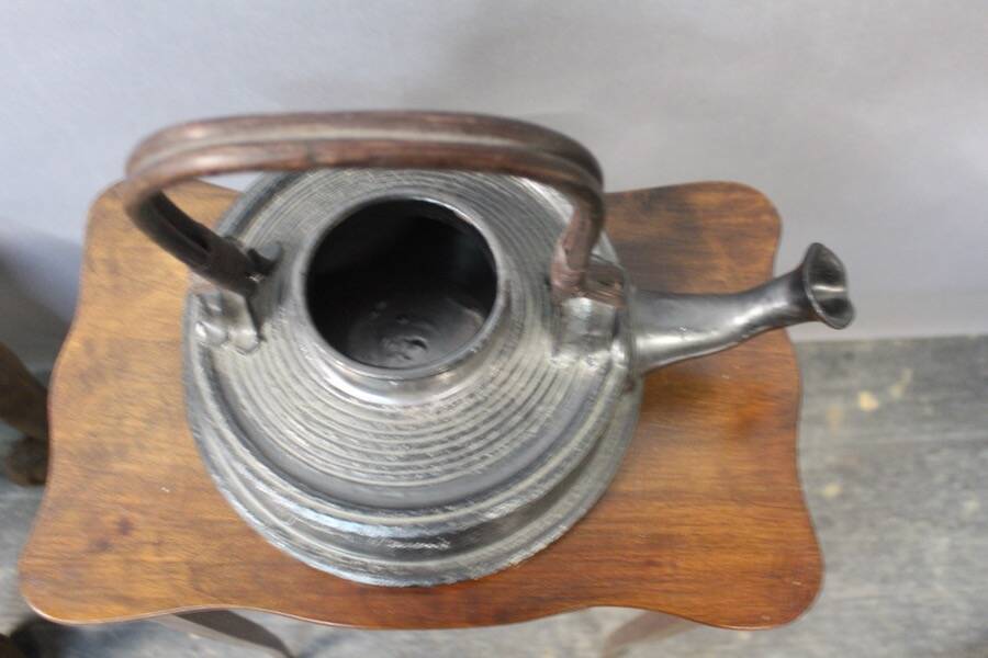 Teapot In Black Enamelled Chamotte Earth Jean Marais (1913-1998)