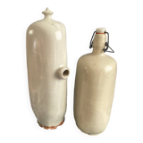 2 old stoneware hot water bottles