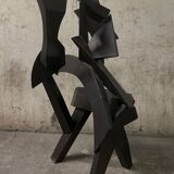 Large abstract sculpture in painted wood