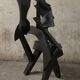 Large abstract sculpture in painted wood