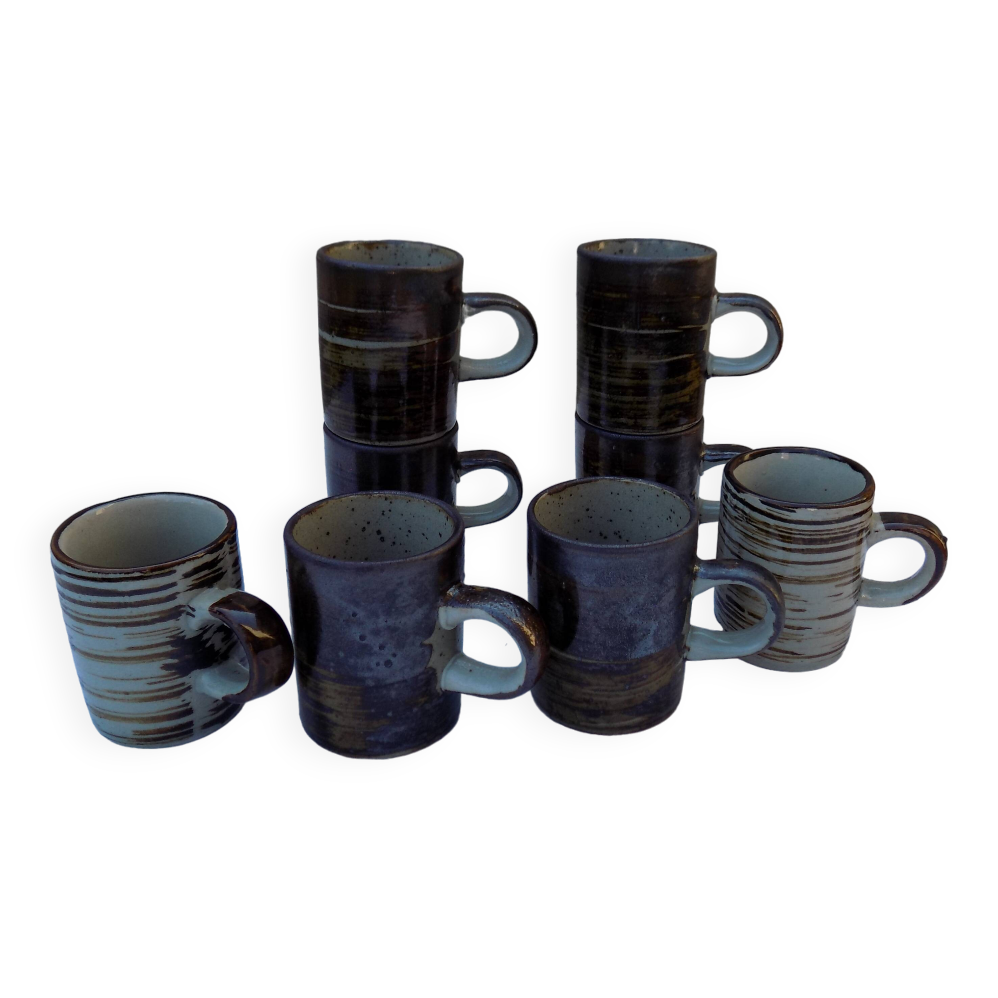 lot de 8 tasses à café en grès