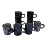 set of 8 stoneware coffee cups
