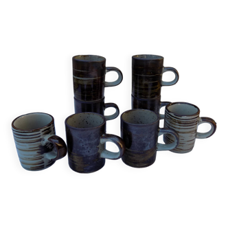 lot de 8 tasses à café en grès