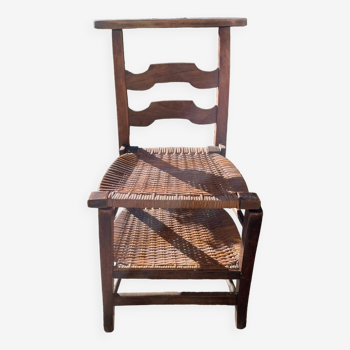 Double prie-dieu chair with vintage flap