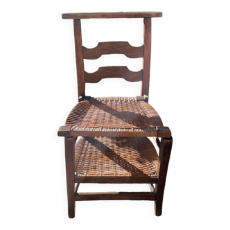 Double prie-dieu chair with vintage flap