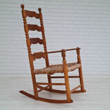 Rocking-chair, oak wood, natural fiber