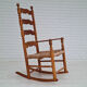 Rocking-chair, oak wood, natural fiber