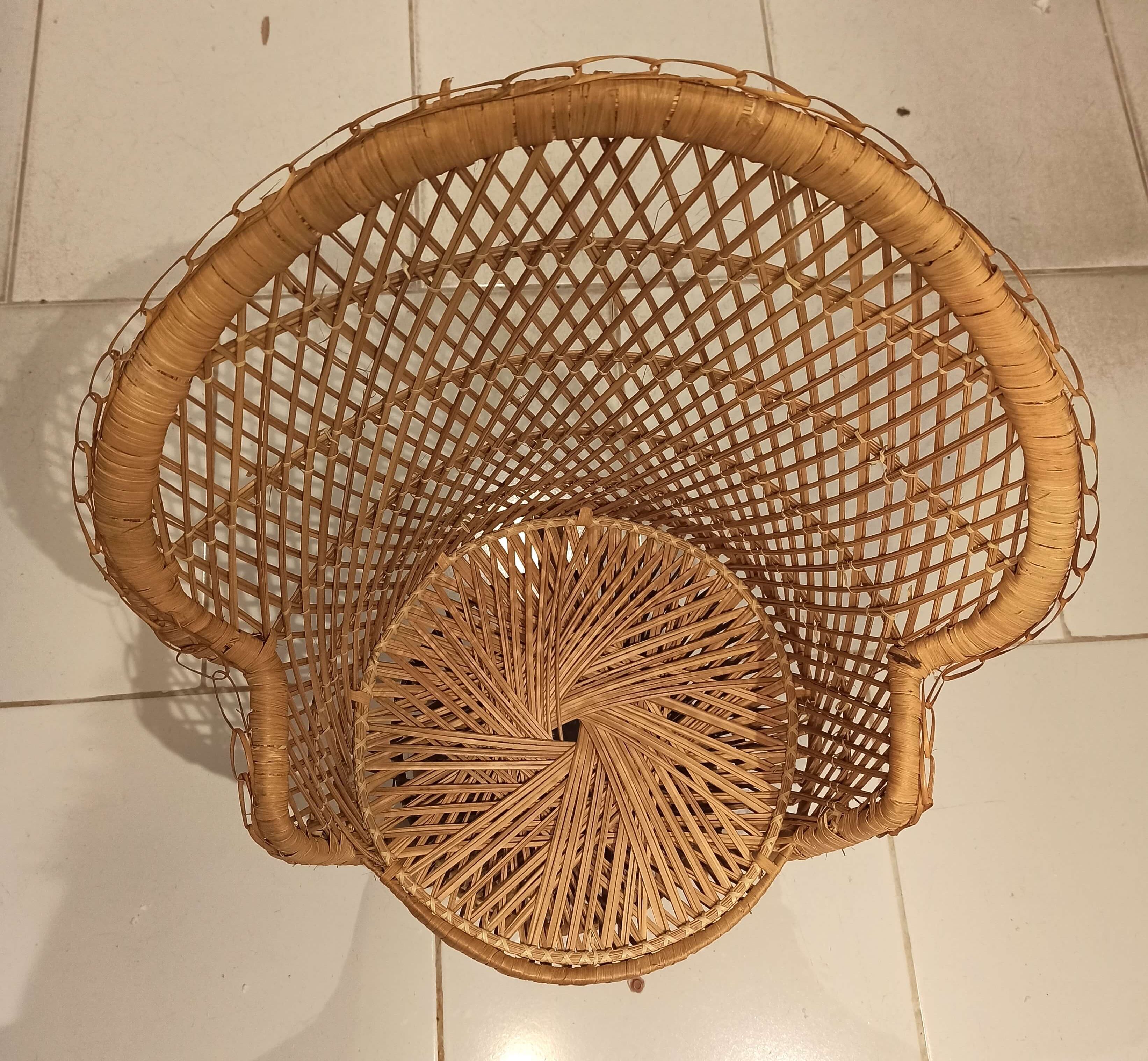 Fauteuil "Emmanuelle" en rotin pour enfant
