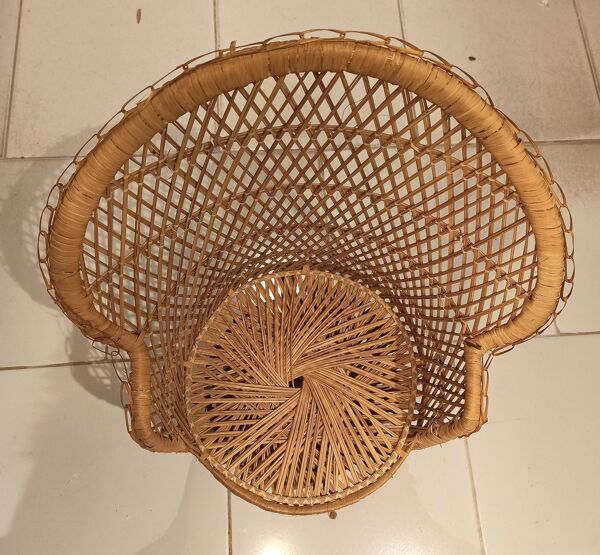 Fauteuil ''Emmanuelle'' en rotin pour enfant