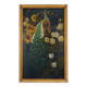Signed Hollywood Regency style Painting of a Peacock with Roses, Belgium