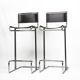 Set of 6 Linea Veam Modernist Leather and Chrome Bar Stools, 1960s