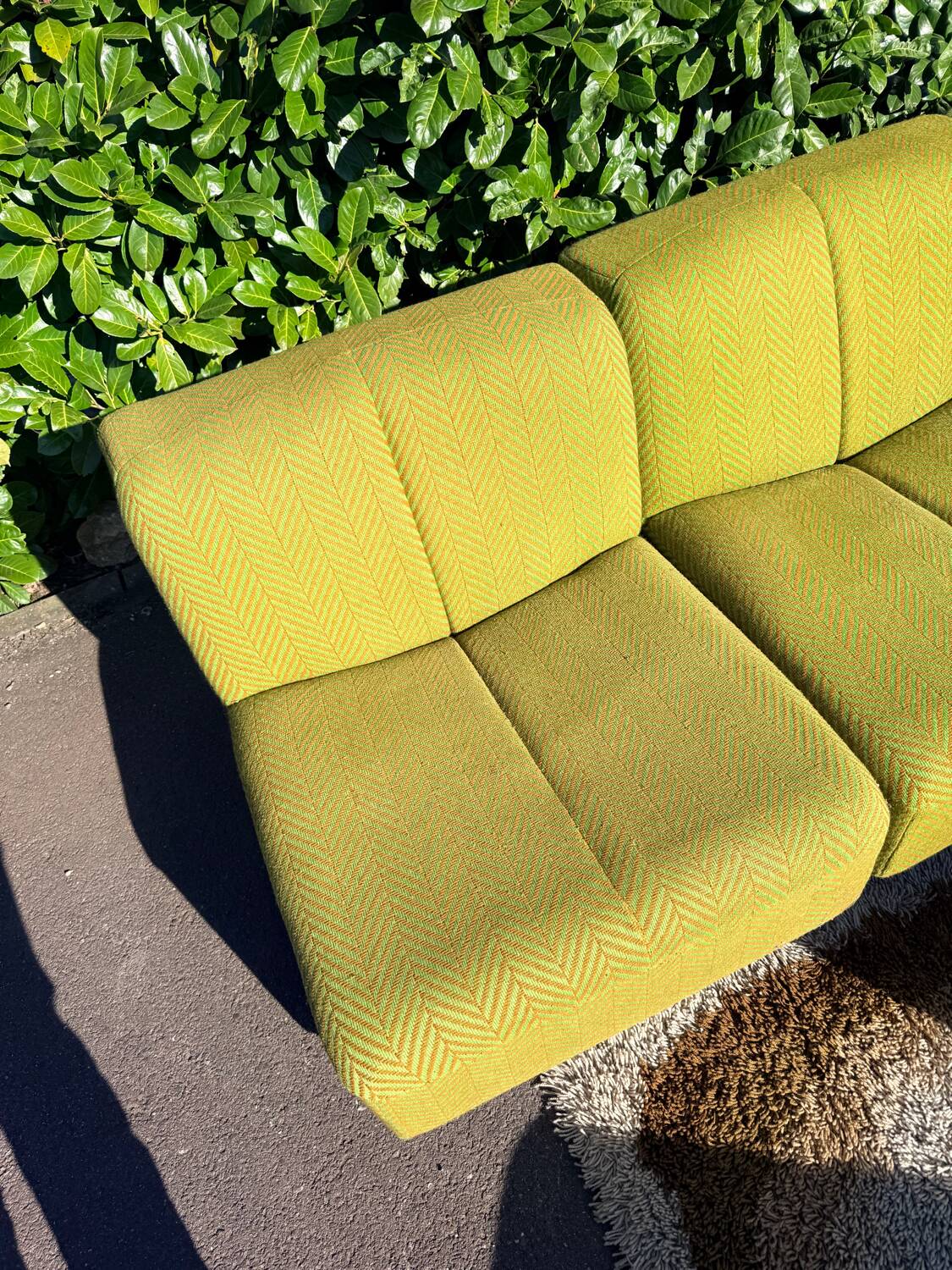 Set of 6 modular vintage Space Age armchairs - Green & Orange