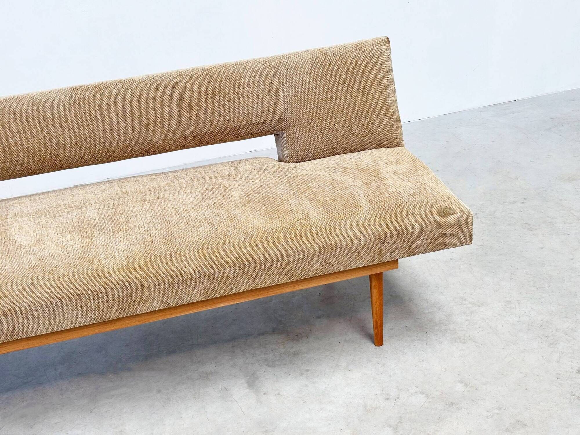 1970's German wooden sofa / daybed