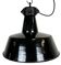 Industrial black enamel factory lamp with cast iron top, 1960s