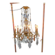19th Bronze and Crystal Chandelier