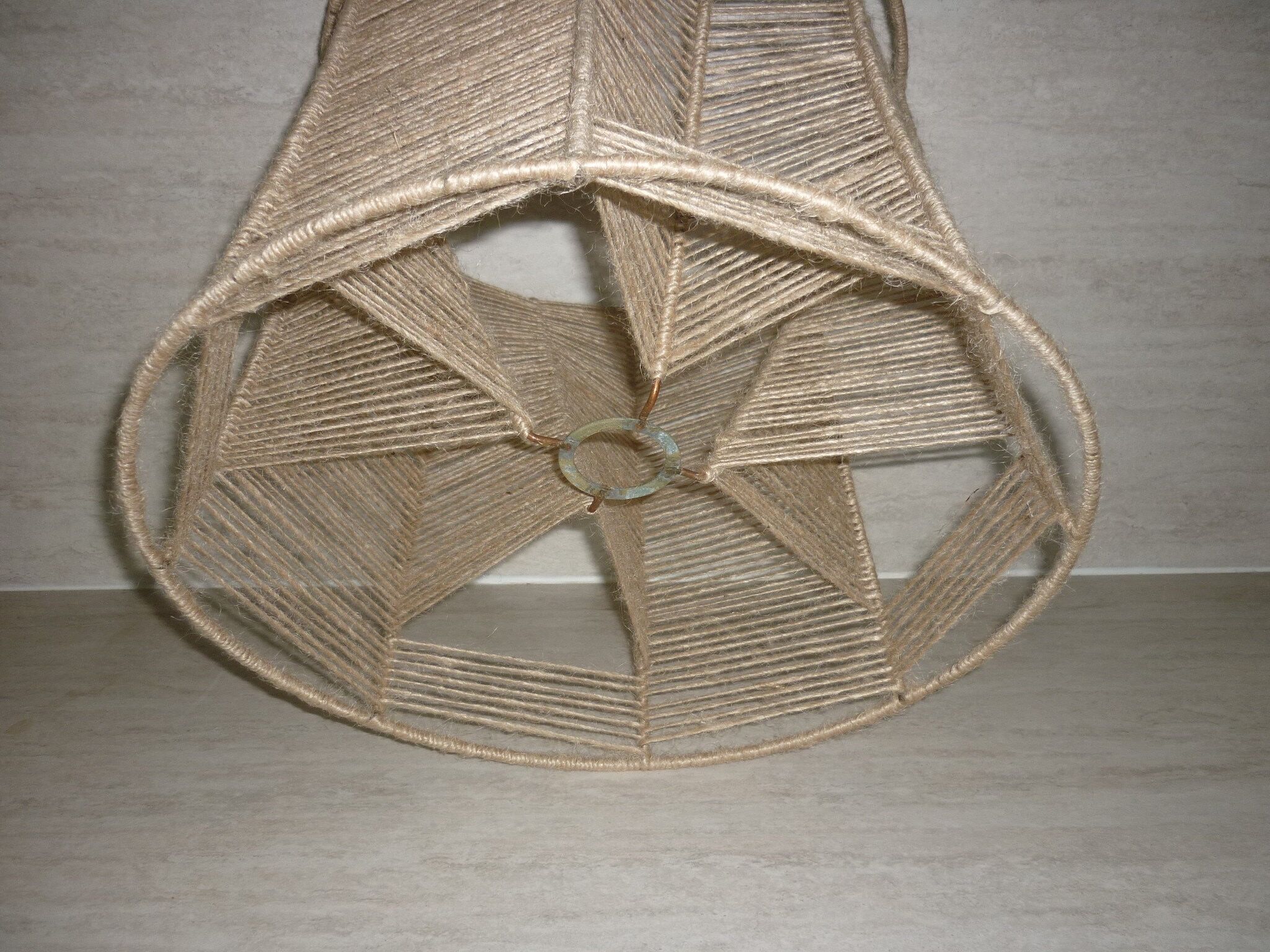 Lampshade in jute thread geometric shape 35 cm