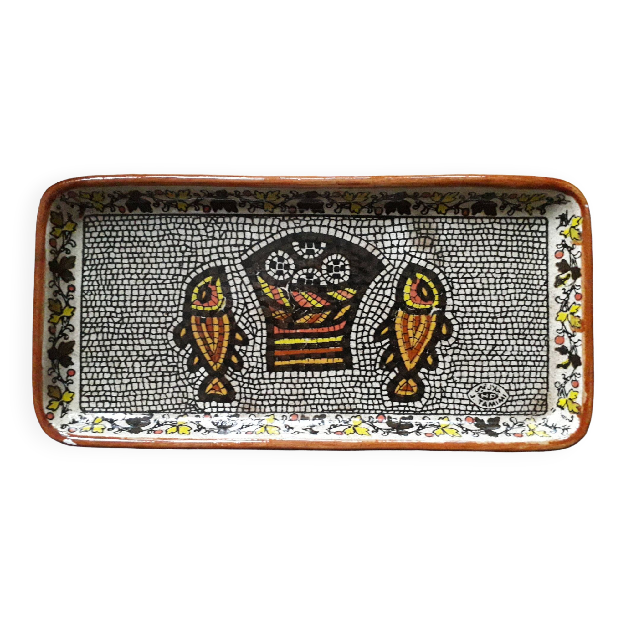 Vintage ceramic pocket tray signed Tamimi