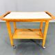 Vintage Wood and Plywood Serving Cart, 1970's