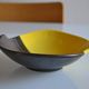 Bicolour ceramic cup in black and yellow signed Luc Vallauris 1950