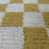Beni Ouarain Berber rug • Lime green and yellow checkered pattern