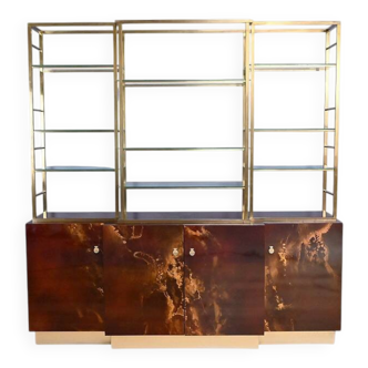 Rare lacquered library attributed to Guy Lefèvre, Maison Jansen – 1970