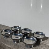 6 coupelles inox métal argenté 1970