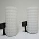 Pair of opaline wall lamps cylinder and metal years 50-60