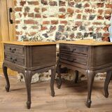 Pair of renovated solid wood bedside tables