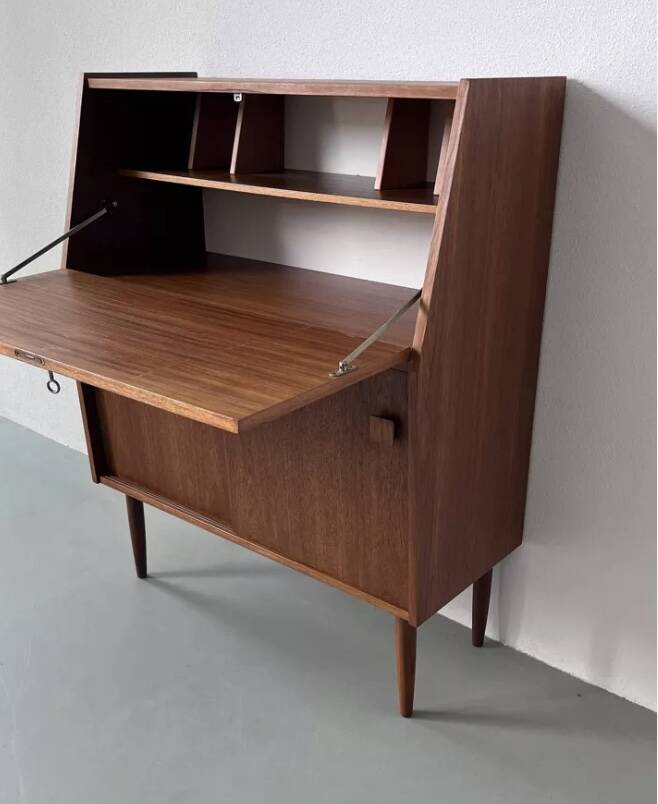 1960s teak secretary desk