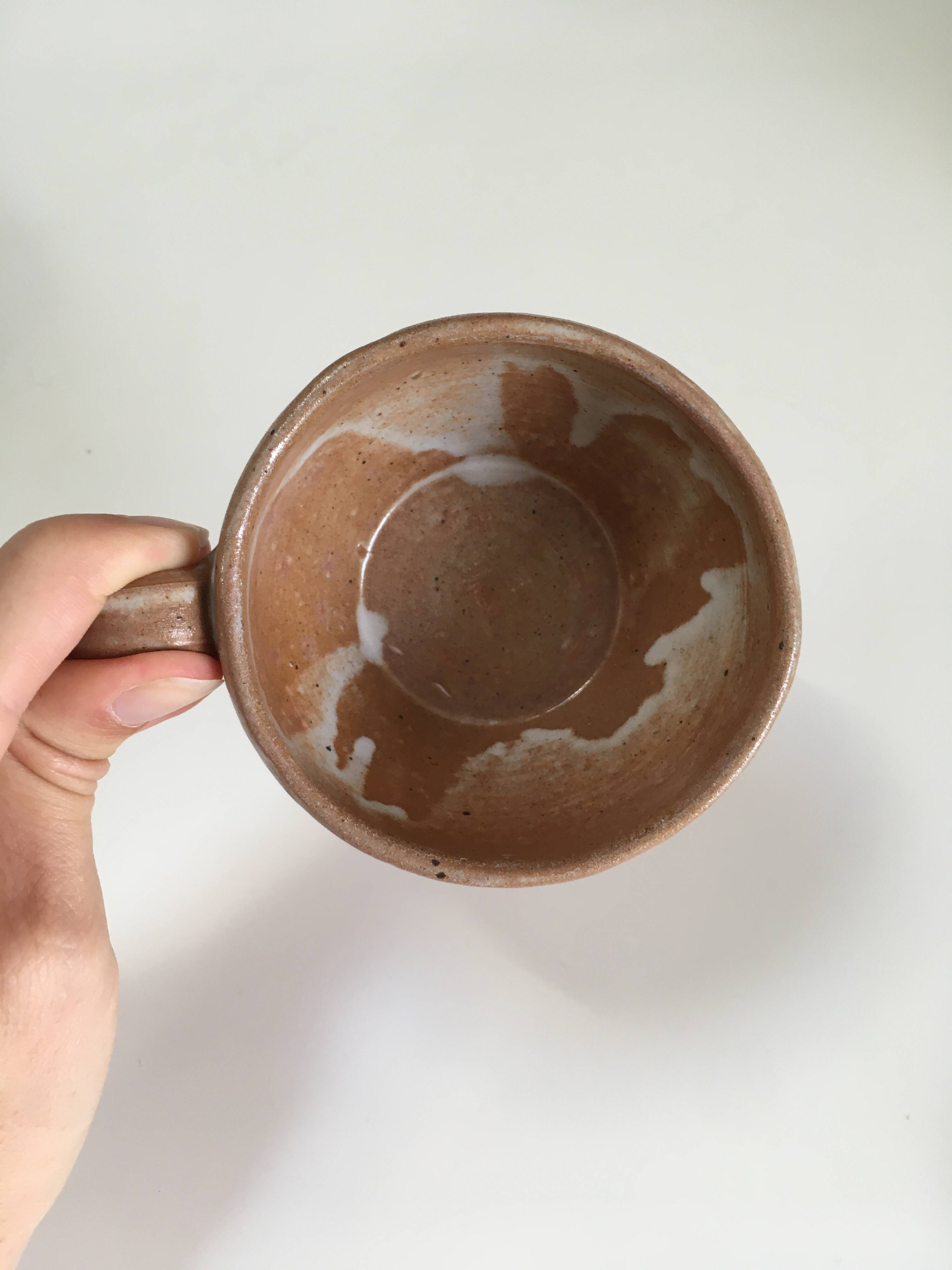 Set of 5 handcrafted ceramic mugs – terracotta