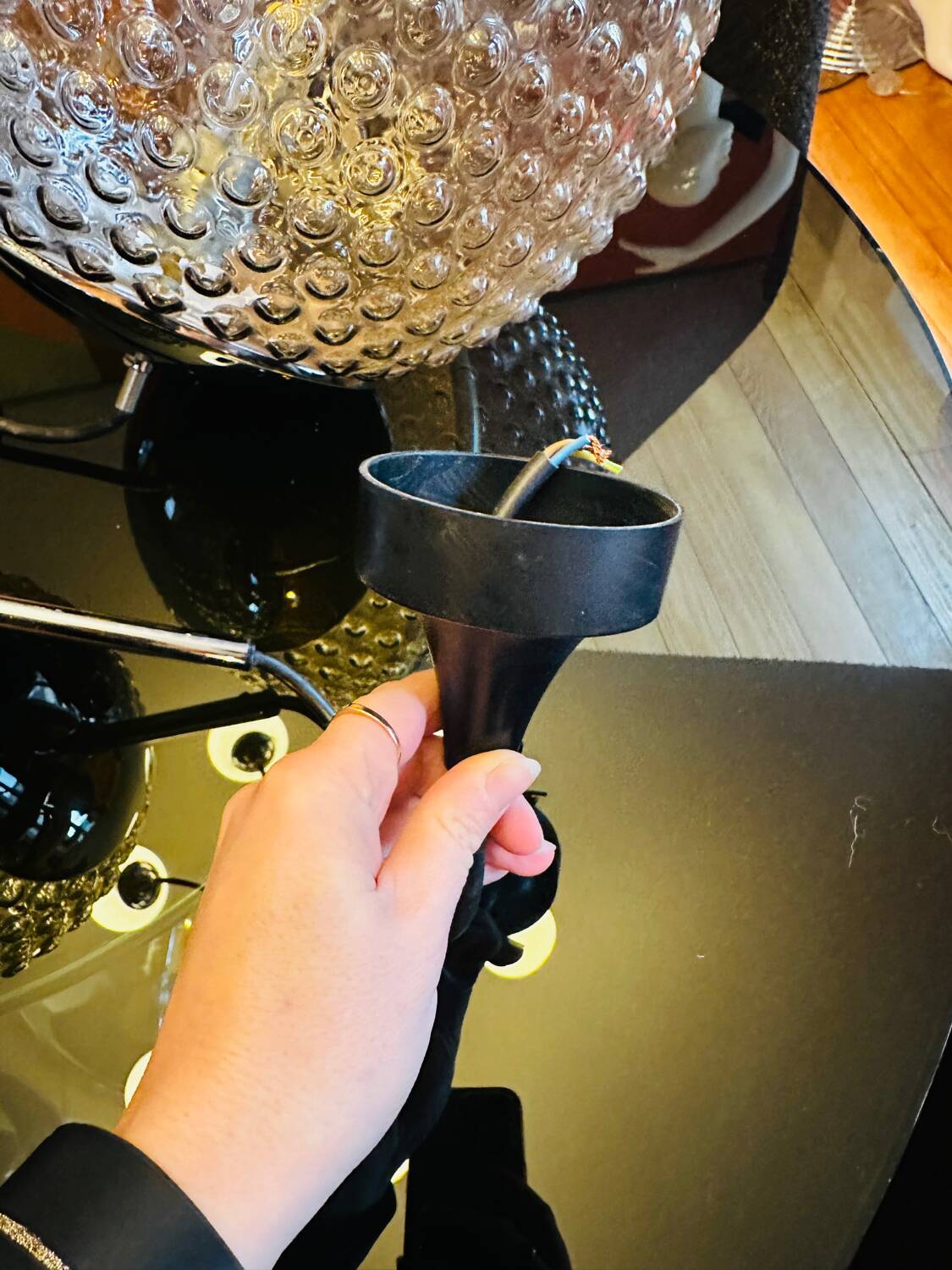 Pair of vintage chandeliers Design Motoko Ishi Rolf Kruger