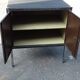Industrial-style sideboard circa 1960 in polished steel and matte varnish