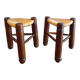 Pair of brutalist tripod stools
