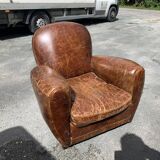 Leather club armchair