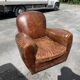 Leather club armchair