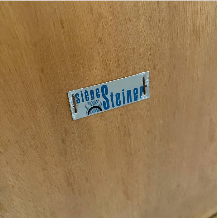 Flying table, metal and black, by Pierre Guariche for Steiner