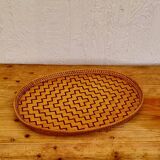 Vintage woven bamboo tray